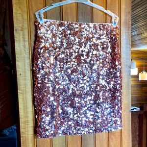 Mint! Manor NWT Rose Gold Sequin Skirt